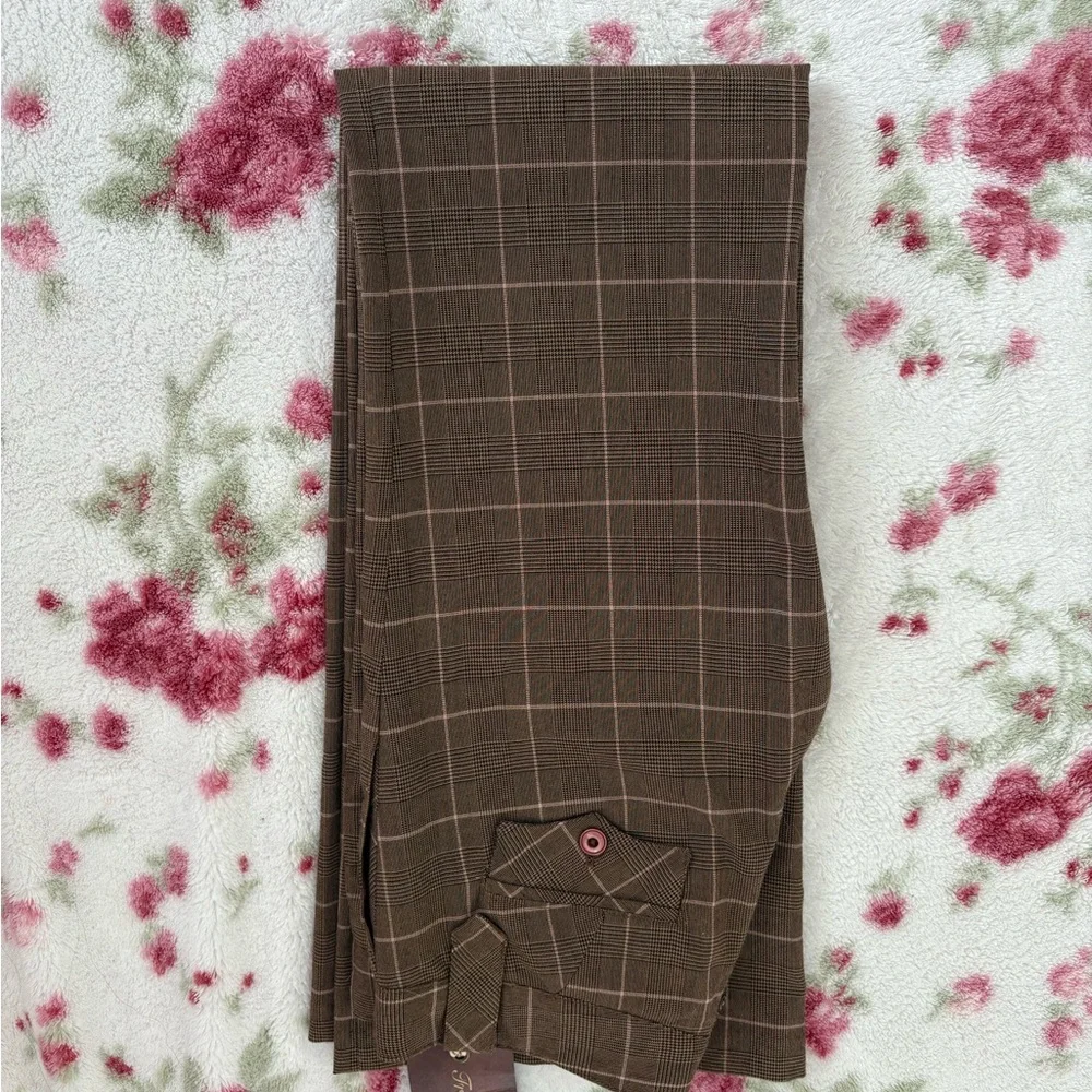Frankie B. Brown Plaid Trousers - Picture 4 of 16